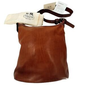Coach Bleecker Saddle Leather Tattersall Bucket Shoulder Bag 11422 w/Dust Bag